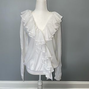 DENIM & SUPPLY Sheer Ruffle Blouse Size L
